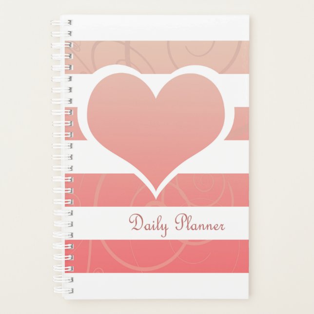 Agenda Peach Naranja Pastel Heart (Anverso)