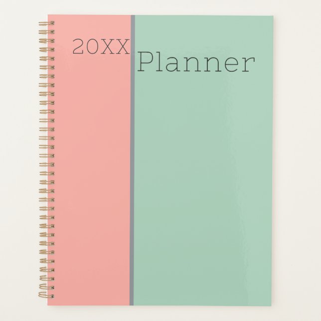 Agenda Peach Soft Peach y Jungle Mist Green personalizado (Anverso)