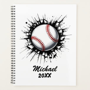 Agenda Pelota de béisbol personalizada rompiendo pared