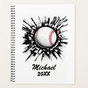 Agenda Pelota de béisbol personalizada rompiendo pared