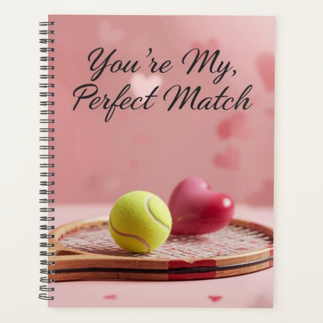 Agenda Pelota de tenis con corazón rojo  (Anverso)