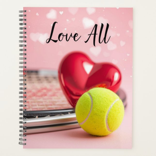 Agenda Pelota de tenis con corazón rojo  (Anverso)