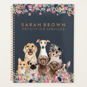 Agenda Peluquería Canina Pequeña Empresa Marrón Azul Lind