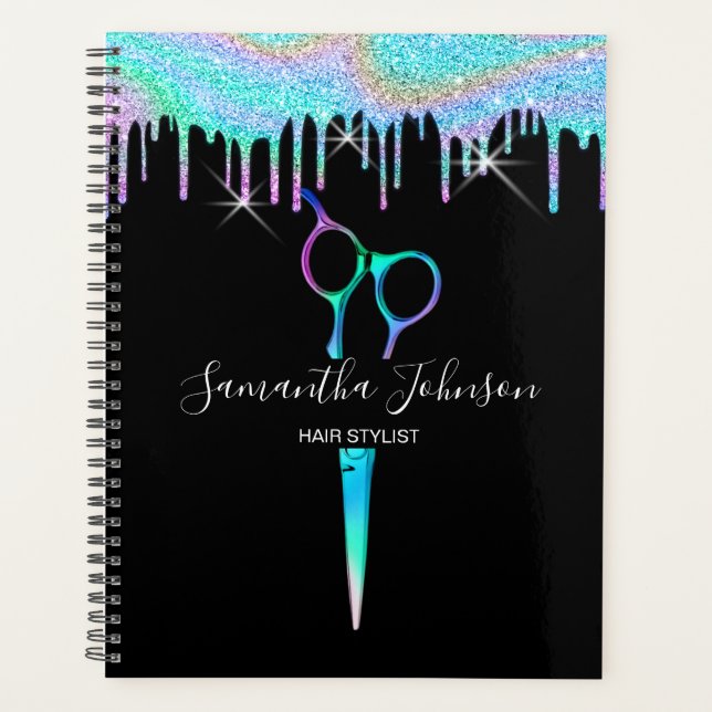 Agenda Peluquería Holográfica Neon Unicorn B (Anverso)