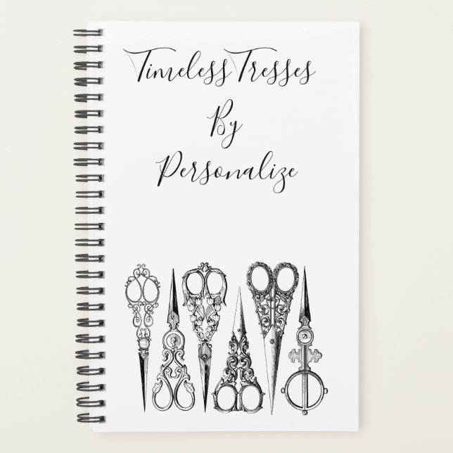 Agenda Peluquería victoriana tijeras elegante (Anverso)
