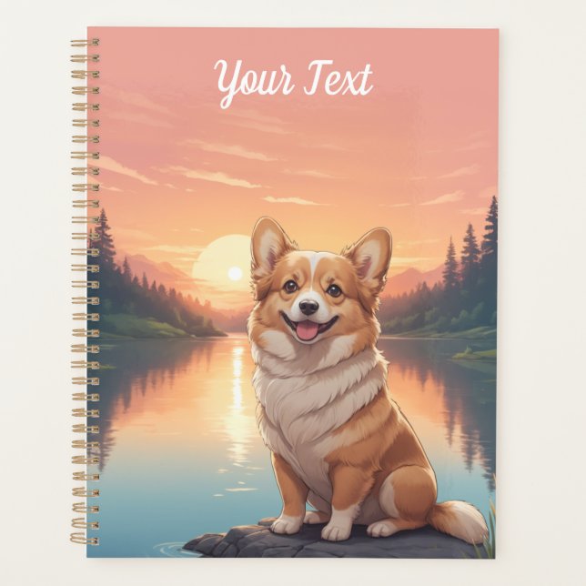Agenda Pembroke Welsh Corgi por lago (Anverso)