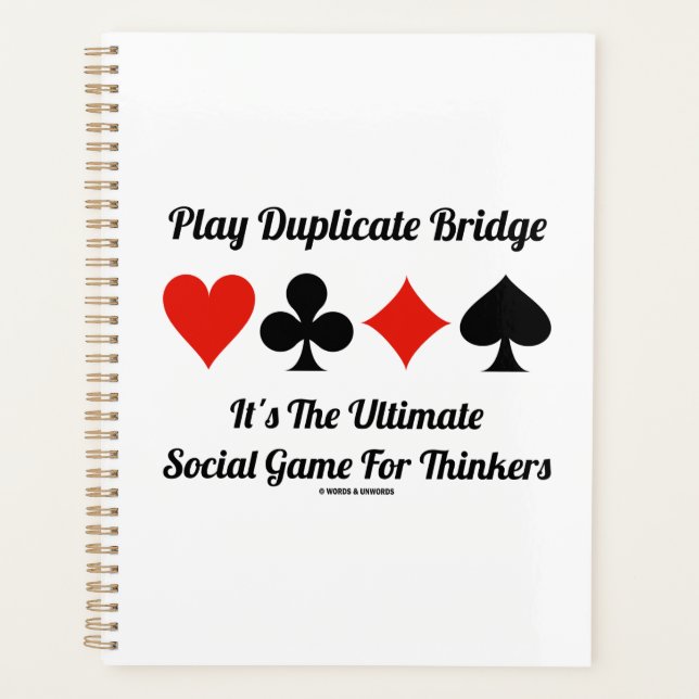 Agenda Pensador del juego social Duplicate Bridge Ultimat (Anverso)