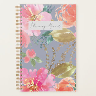 Agenda Peón rosa de color de agua