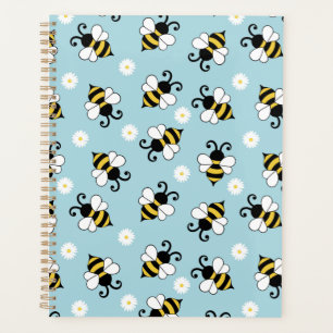 Agenda Pequeñas abejas y flores de margarita