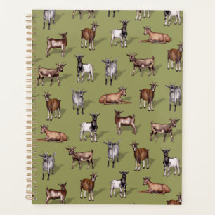Agenda Pequeñas cabras en verde - Patrón de manada de cab