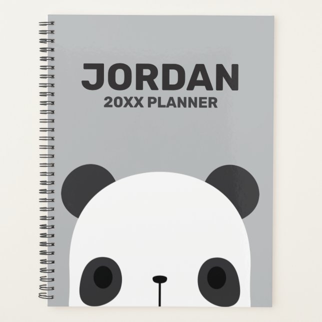 Agenda Pequeño oso oso panda con nombre personalizado (Anverso)