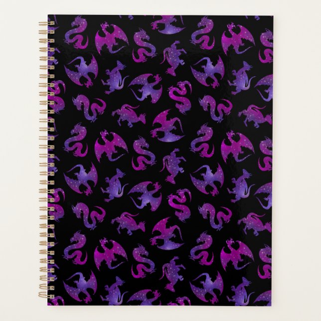 Agenda Pequeños Dragones Espaciales Rosa y Morado (Anverso)