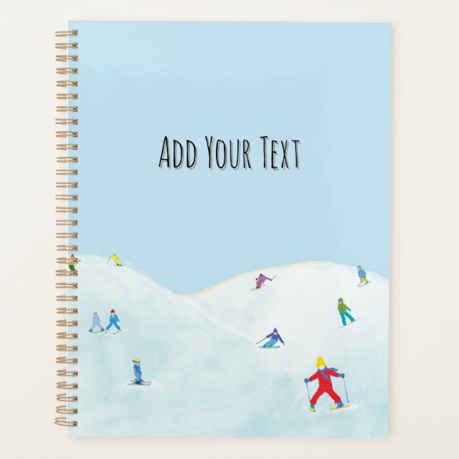Agenda Pequeños Esquiadores En Snowy Hill Personalizados (Anverso)