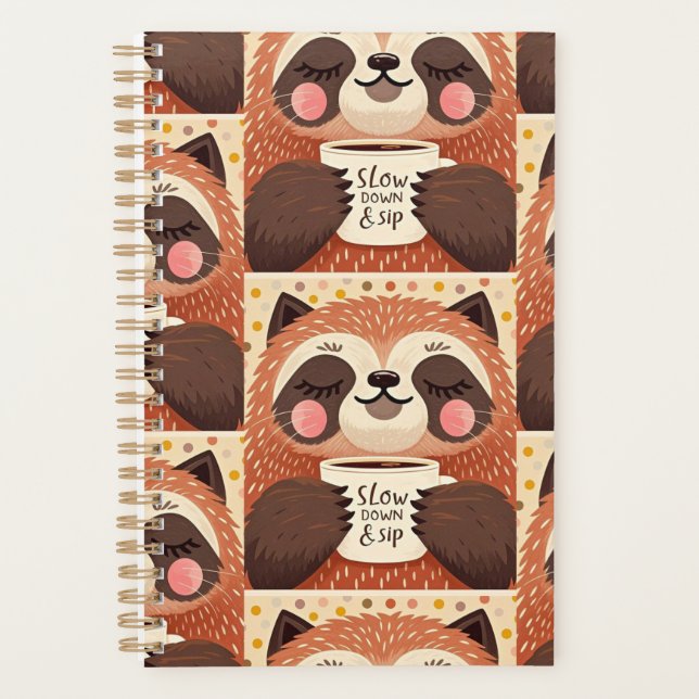 Agenda Pereza Personalizado aguda con ojos exageradamente (Anverso)