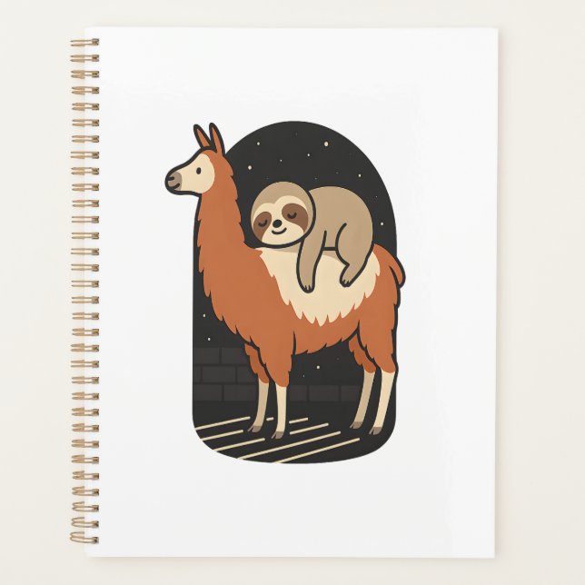 Agenda Perezoso montando una llama (Anverso)
