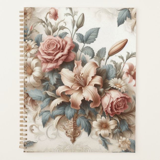 Agenda Perfección floral anticuada ligera (Anverso)