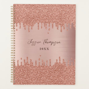 Agenda Perforaciones del Purpurina Rubor Rosa Gold