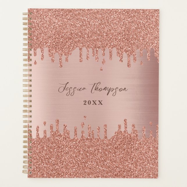 Agenda Perforaciones del Purpurina Rubor Rosa Gold (Anverso)