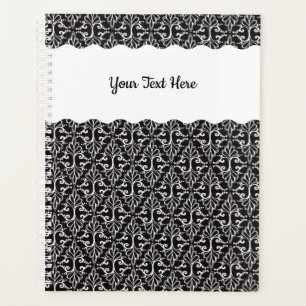 Agenda Pergamino blanco ornamentado con forma de diamante