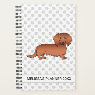 Agenda Perrito Cartoons Dachshund Pelirrojo Pelo Largo & 
