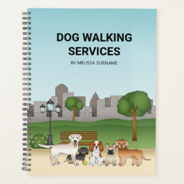 Agenda Perritos de Dibujos Animados Adorables en un Parqu