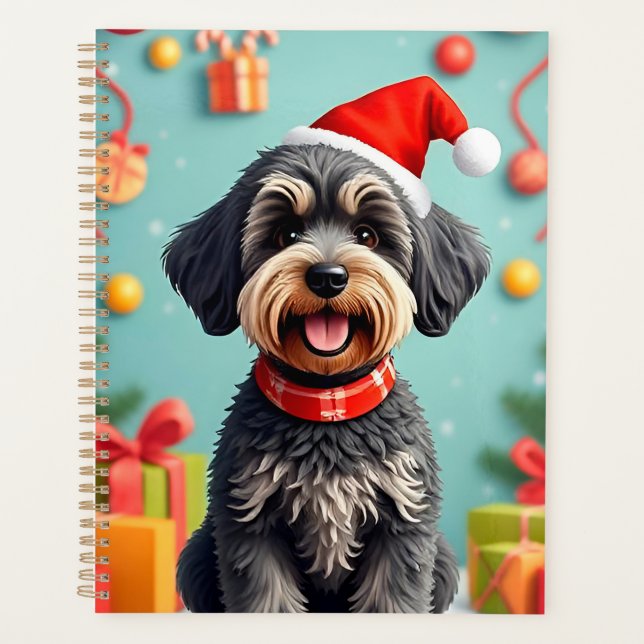 Agenda Perro Adorable con Gorro de Santa (Anverso)
