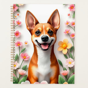 Agenda Perro Adorable Enmarcado por Flores