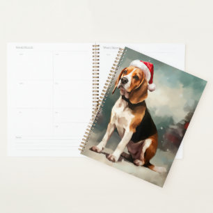 Agenda Perro beagle en Navidades de nieve