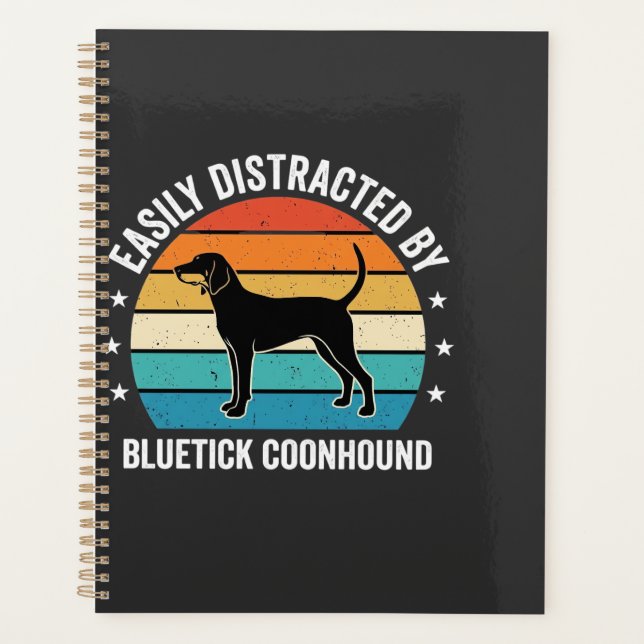 Agenda Perro Bluetick Coonhound Atardecer Retro (Anverso)