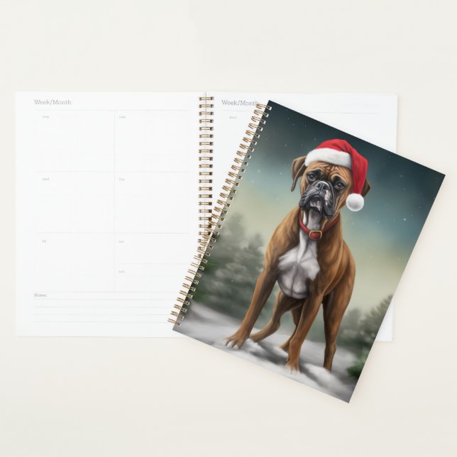 Agenda Perro Boxer en Navidad con Nieve (Demostración)