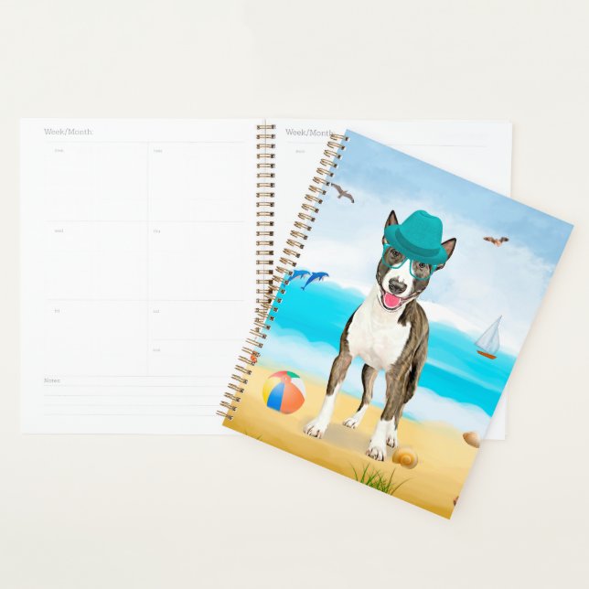 Agenda Perro Bull Terrier en la Playa (Demostración)