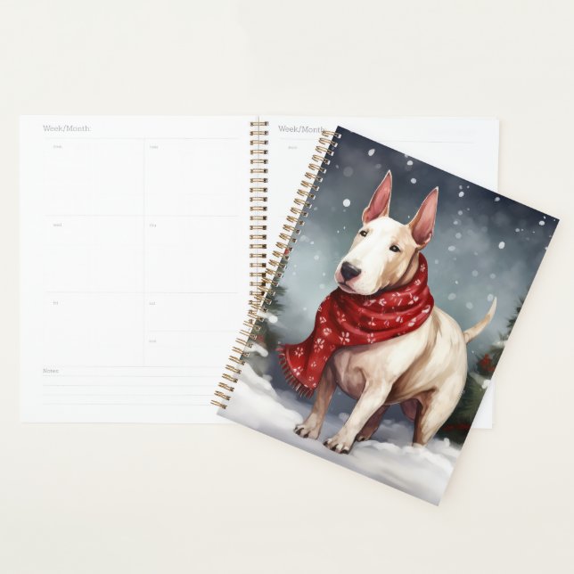 Agenda Perro Bull Terrier en Navidad con Nieve (Demostración)