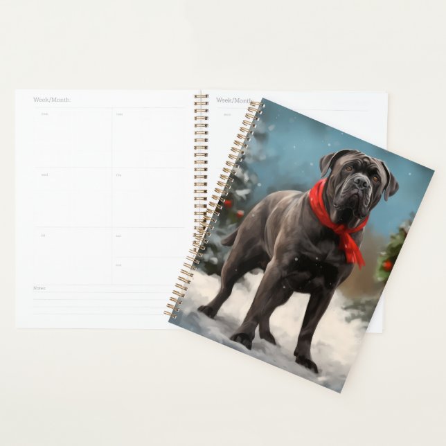 Agenda Perro Cane Corso en Navidad con nieve (Demostración)
