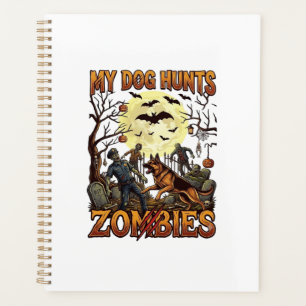 Agenda Perro Caza Zombies Halloween Pastor Alemán Luna_1