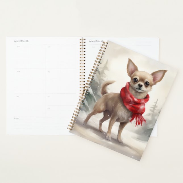 Agenda Perro Chihuahua en Navidad con nieve  (Demostración)