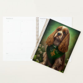 Agenda Perro Cocker Spaniel con vestido de San Patricio