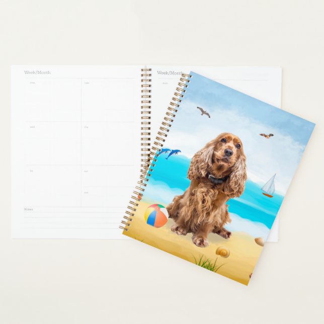Agenda Perro Cocker Spaniel en la Playa (Demostración)