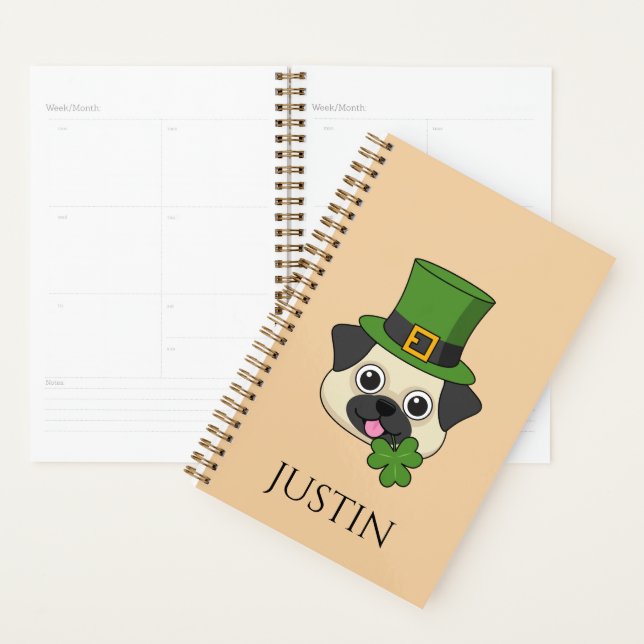 Agenda Perro con Gorra y Shamrock St Patrick's | Personal (Demostración)