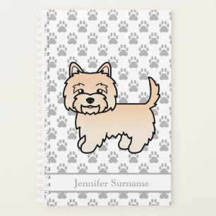 Agenda Perro Cream Cairn Terrier con patas y nombre perso