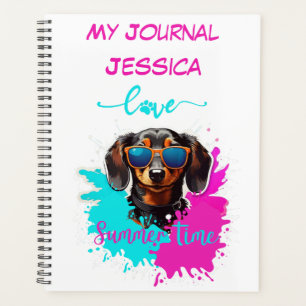 Agenda Perro Dachshund azul rosado