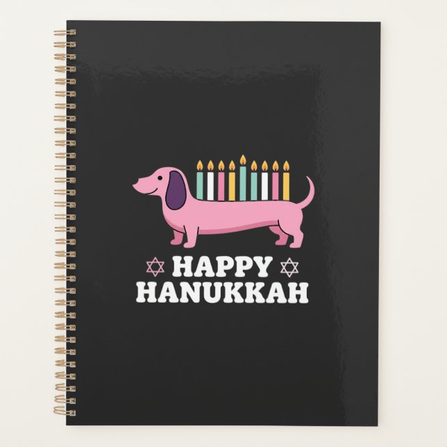 Agenda Perro Dachshund feliz Hanukkah (Anverso)