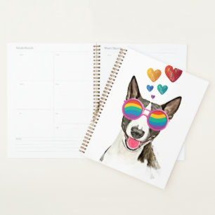Agenda Perro de Bull Terrier con El día de San Valentín d