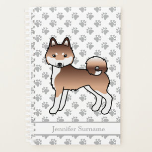 Agenda Perro De Dibujos Animados Alaskan Klee Kai Rojo Y