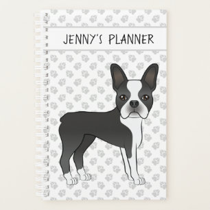 Agenda Perro De Dibujos Animados Boston Terrier Blanco Y 