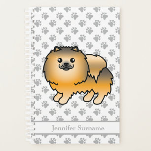 Agenda Perro de dibujos animados pomerania sable naranja