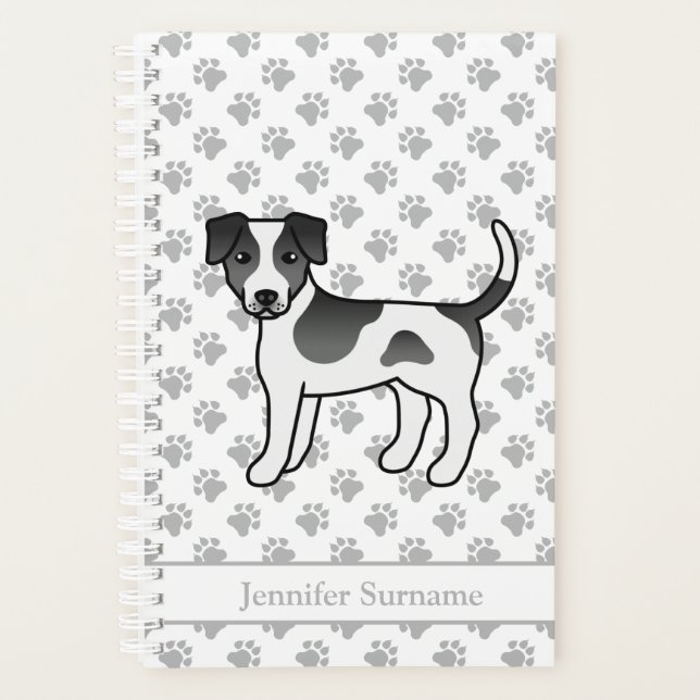 Agenda Perro de granja danés-sueco blanco y negro & Nombr (Anverso)