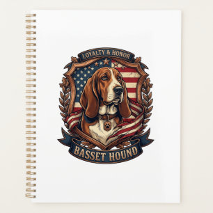 Agenda Perro de la lealtad del sabueso basset Honor Escud