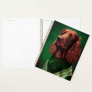 Agenda Perro de la sepultura roja irlandesa con vestido d