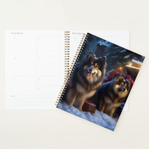 Agenda Perro de Laponia Finlandés Adorno de Trineo Nevado