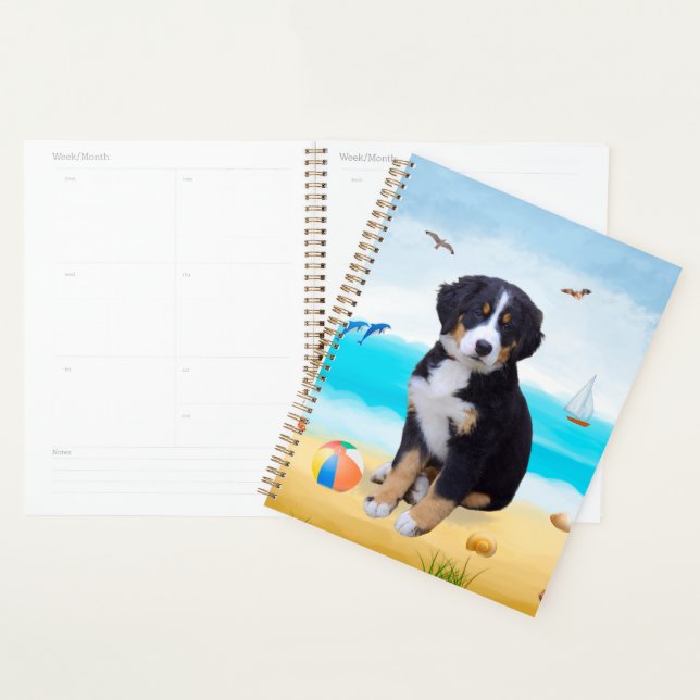 Agenda Perro de montaña bernés en la playa (Demostración)